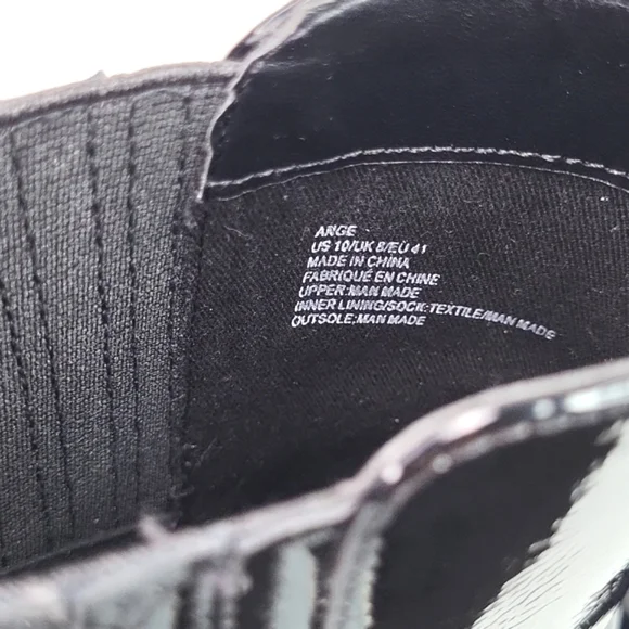 Just Fab Black Lug Sole Block Patent Leather Boots - Picture 5 of 17